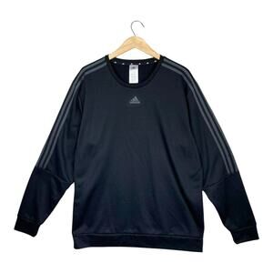 adidas Men's Long Sleeve 3 Stripe Fleece Crew Sweatshirt Pullover size XL